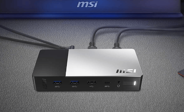 微星 MSI  MS-1P15 USB-C 扩展坞 Gen 2 DP1.4 USB3.2 gen2 100瓦PD供电