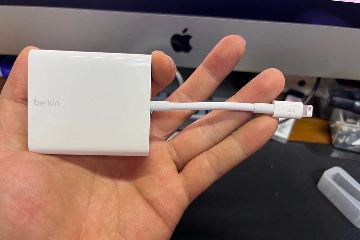 Belkin 以太网和电源适配器 FBJ227 闪电接口适用于 Apple iPad Pro、iPad Mini、iPad Air 和 iPhone