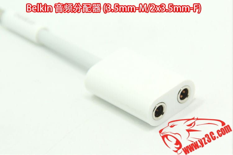 Belkin 音频分配器 (3.5mm-M/2x3.5mm-F) 贝尔金情侣插 iphone手机音频分配器 1个3.5mm公头转2个3.5mm母头