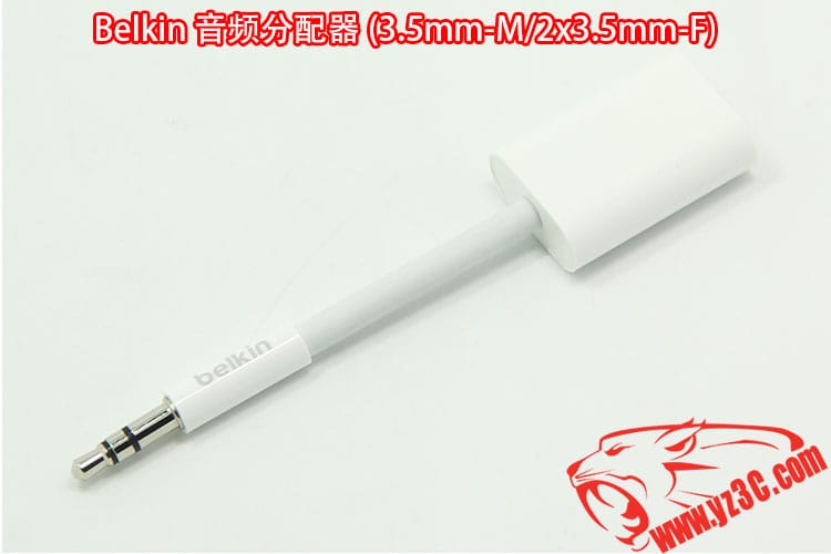 Belkin 音频分配器 (3.5mm-M/2x3.5mm-F) 贝尔金情侣插 iphone手机音频分配器 1个3.5mm公头转2个3.5mm母头