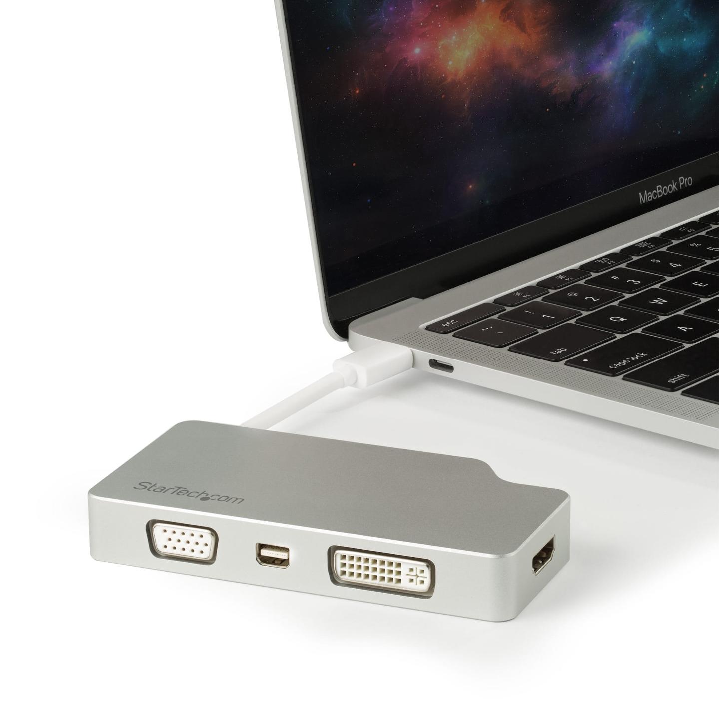 CDPVGDVHDMDP type-C转HDMI/minidp/vga/dvi 4k 60hz便携多接口教师投影仪课件 USB C 多端口视频适配器，带 HDMI、VGA、Mini DisplayPort 或 DVI - USB Type C 显示器适配器转 HDMI 1.4 或 mDP 1.2 (4K) - VGA 或 DVI (1080p)