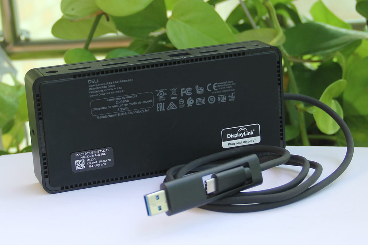 DELL D6000 TYPE-C USB-C及USB3.0 反向供电65瓦 苹果 windows 通用 雷电3双连接扩展坞站 三台4K屏或一台5k屏