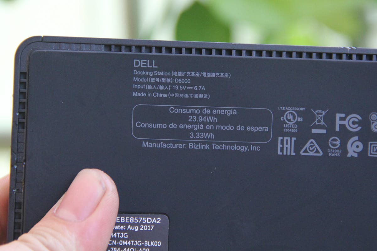 DELL D6000 TYPE-C USB-C及USB3.0 反向供电65瓦 苹果 windows 通用 雷电3双连接扩展坞站 三台4K屏或一台5k屏