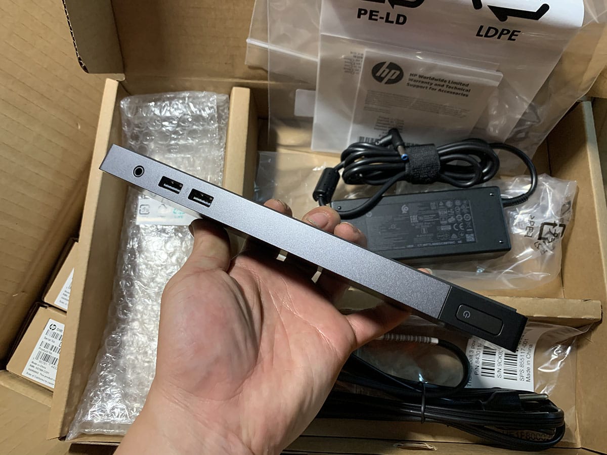 全新 HP Elite zbook hstnn-cx01 90瓦雷电3扩展坞 thinderbolt3 dock 支持win所有雷电3 雷电4接口的电脑 Mac上外接双4k 60hz 输出60瓦PD供电