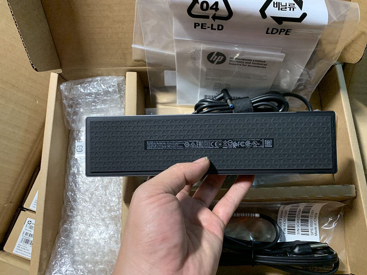 全新 HP Elite zbook hstnn-cx01 90瓦雷电3扩展坞 thinderbolt3 dock 支持win所有雷电3 雷电4接口的电脑 Mac上外接双4k 60hz 输出60瓦PD供电