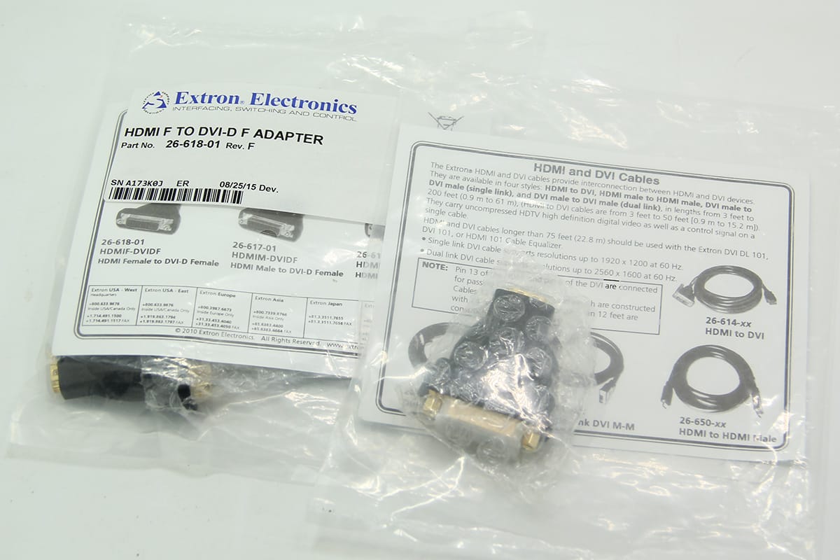全新原装 爱思创 HDMI母转DVI-D母 镀金 extron 双面母口转接头 26-618-01 全新原装 爱思创 HDMI母转DVI-D母 镀金 extron 双面母口转接头 26-618-01