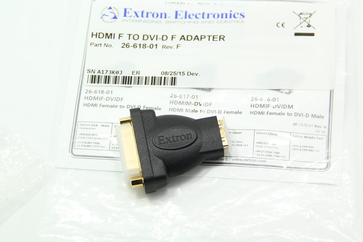 全新原装 爱思创 HDMI母转DVI-D母 镀金 extron 双面母口转接头 26-618-01 全新原装 爱思创 HDMI母转DVI-D母 镀金 extron 双面母口转接头 26-618-01