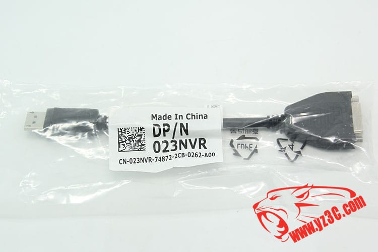 全新原装戴尔DP转DVI视频转接线 DP/N023NVR Displayport转DVI线 电脑笔记本转接显示器