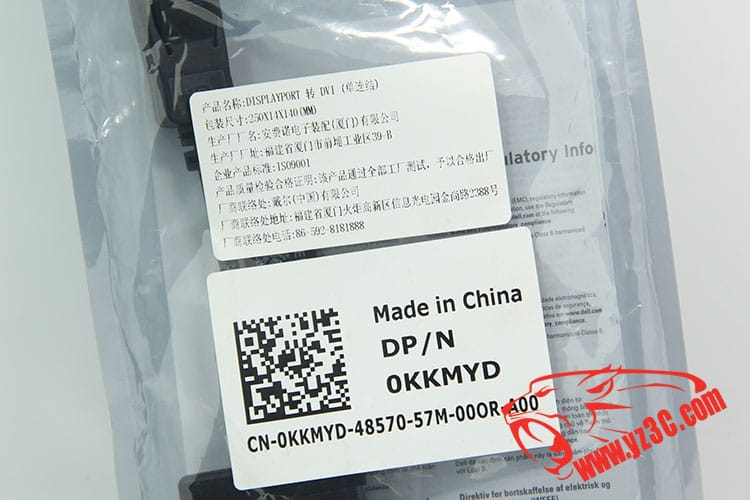 全新原装戴尔新款DP转DVI视频转接线 DP/N0KKMYD 安费诺代工单连接