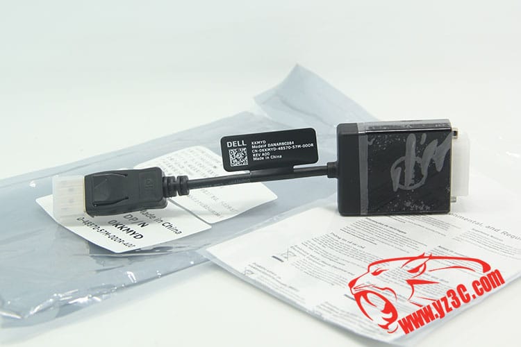 全新原装戴尔新款DP转DVI视频转接线 DP/N0KKMYD 安费诺代工单连接
