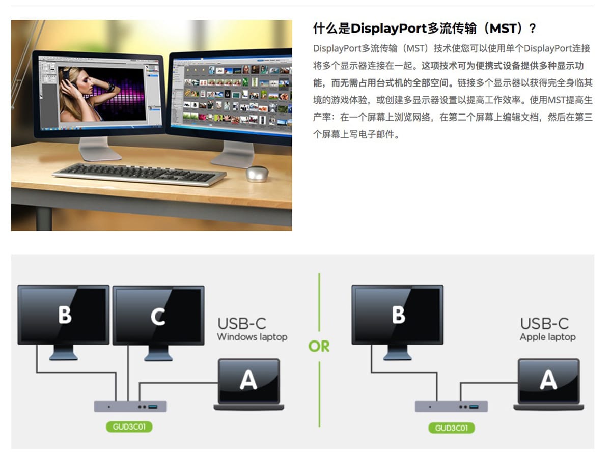 原装 IOGEAR GUD3C01 USB-C雷电3接口扩展坞外接4k 60hz反向PD充电USB 网卡 Windows/Chrome/Mac