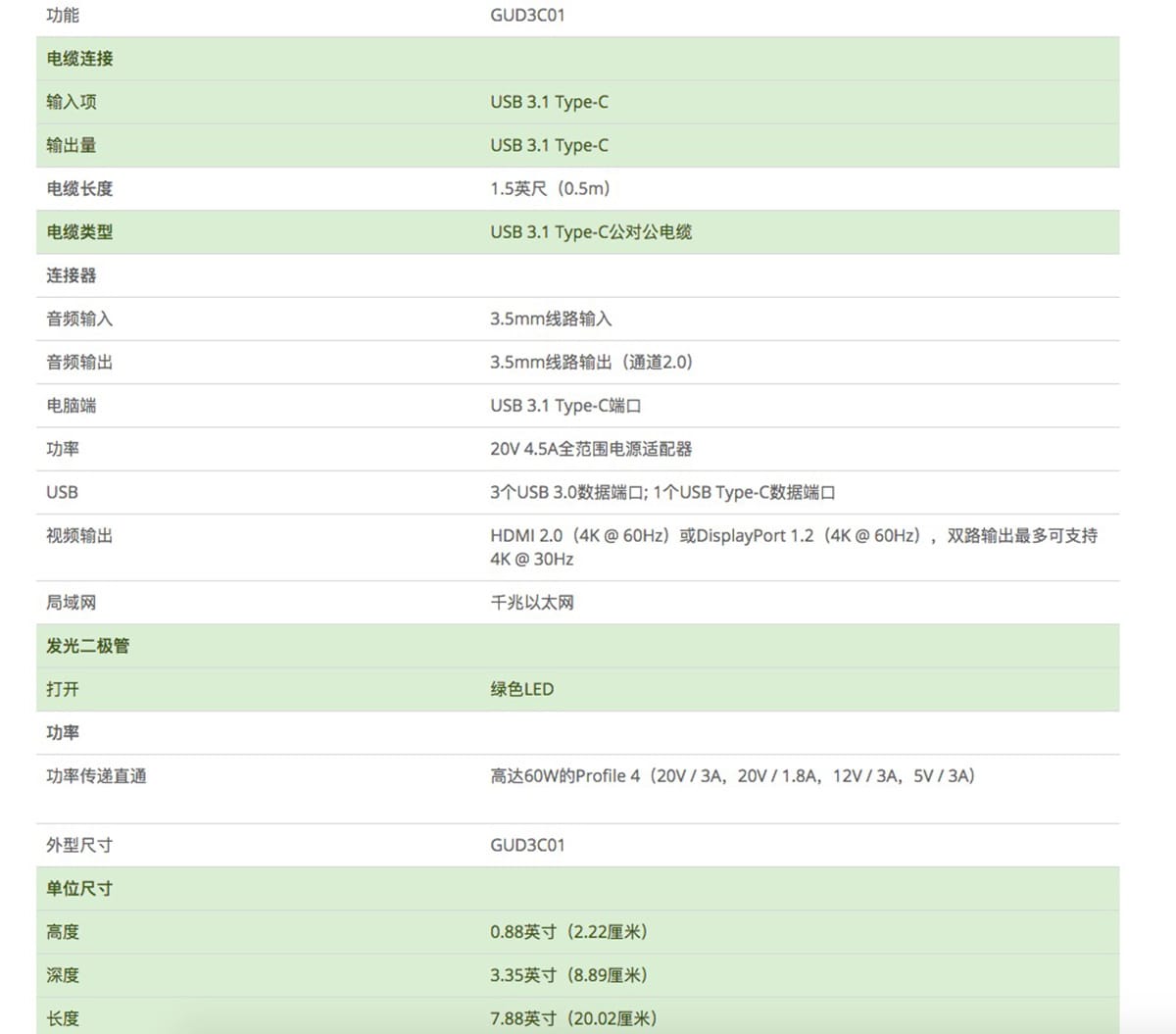 原装 IOGEAR GUD3C01 USB-C雷电3接口扩展坞外接4k 60hz反向PD充电USB 网卡 Windows/Chrome/Mac