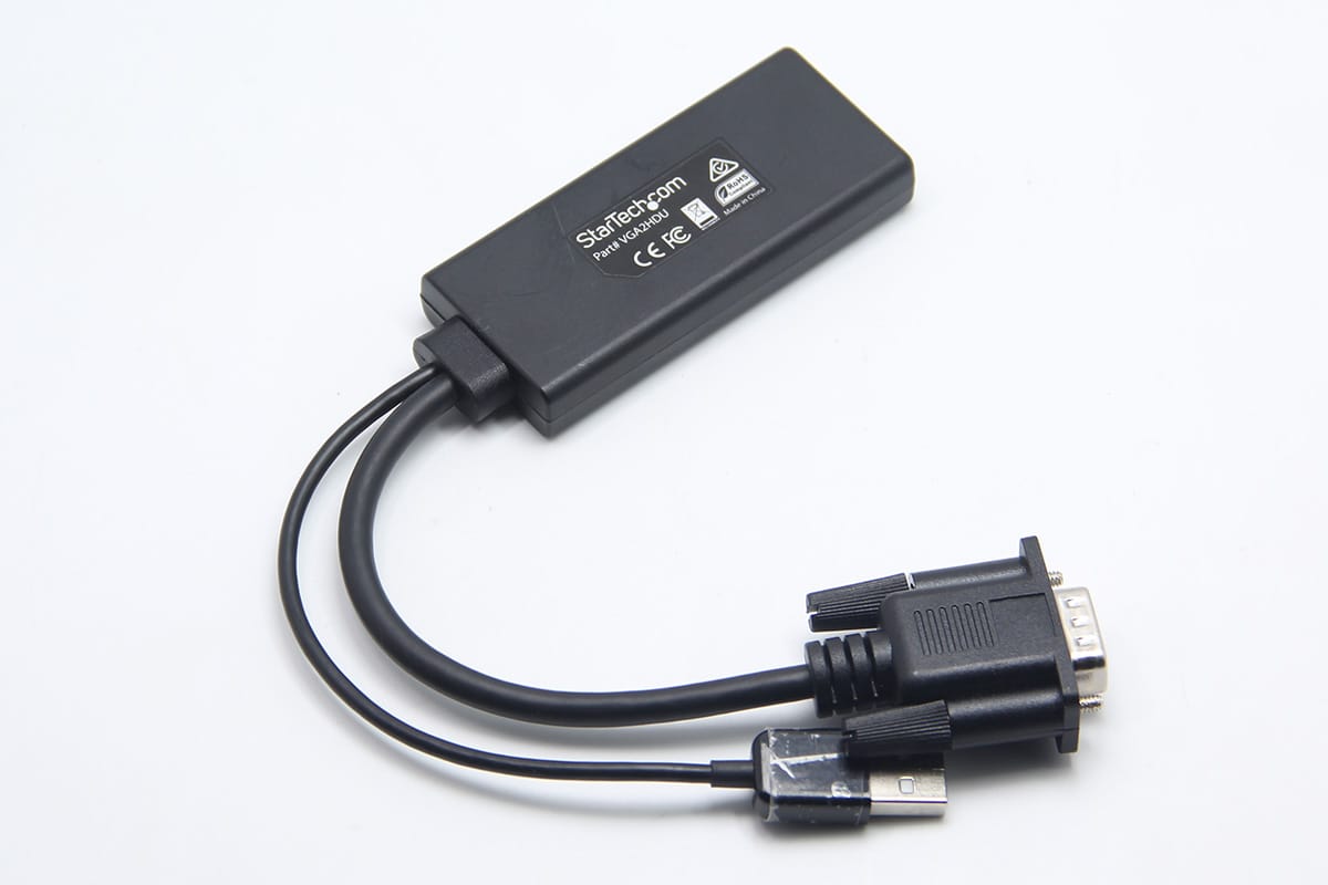 原装 StarTech VGA2HDU VGA转HDMI高清转接线 老电脑蓝色15针口连接HDMI口电视机投影仪显示器