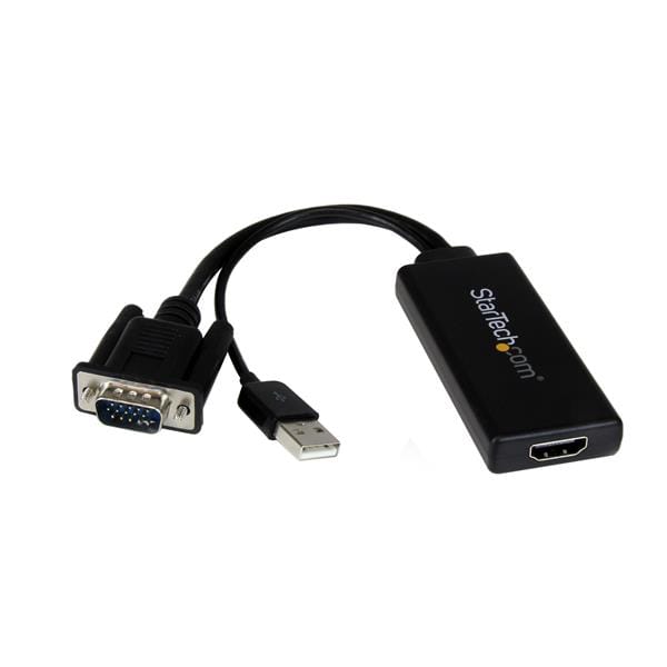 原装 StarTech VGA2HDU VGA转HDMI高清转接线 老电脑蓝色15针口连接HDMI口电视机投影仪显示器