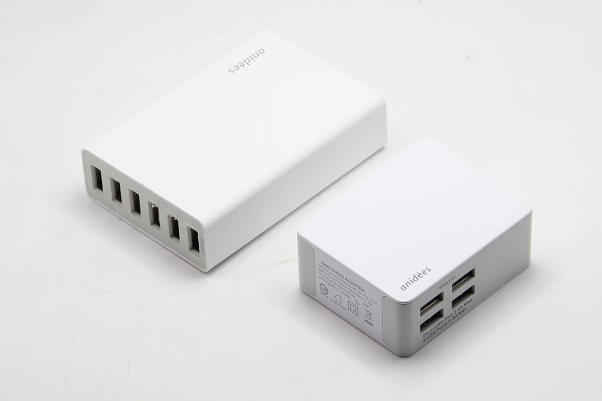原装anidees 4口 6口USB充电器50W 快速充电兼容 三星苹果等5V 10A desktop charger