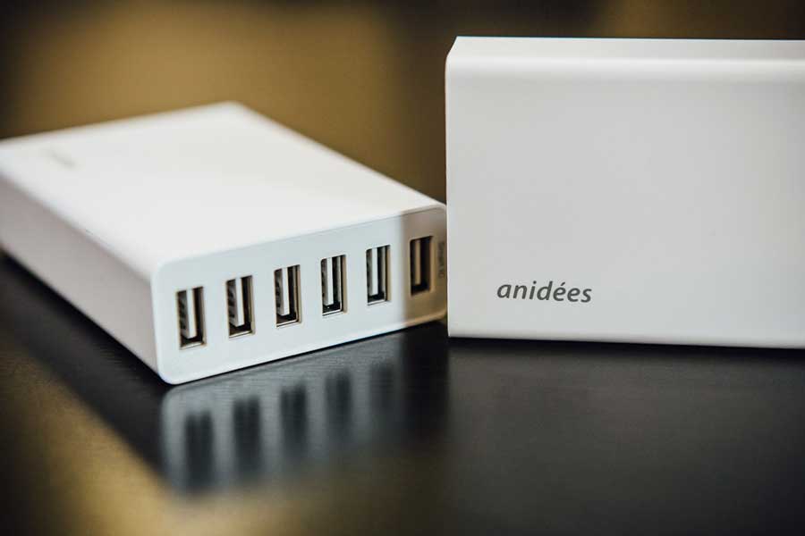 原装anidees 4口 6口USB充电器50W 快速充电兼容 三星苹果等5V 10A desktop charger