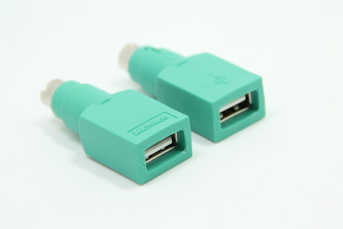 原装微软Microsoft PS/2转USB转换普通USB转工控电脑用PS/2转接头 老电脑接USB鼠标