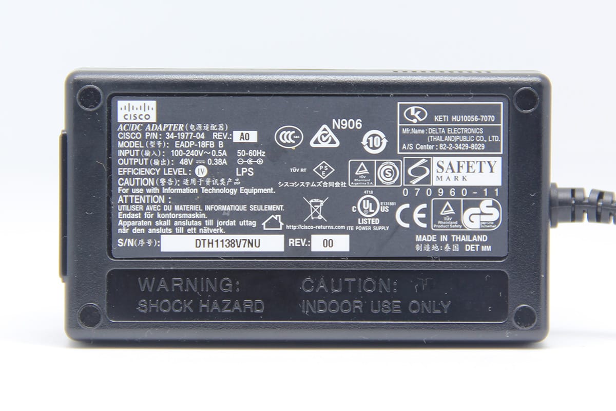 原装思科48V 0.38A电源适配器 火牛 思科无线AP IP电话ADP-18PB EADP-18FB