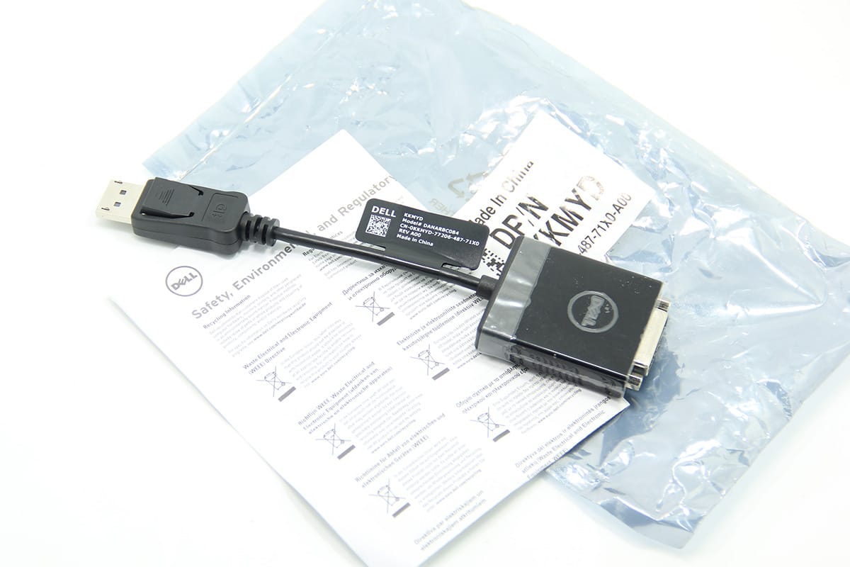 原装戴尔新款DP转DVI视频转接线 DP/N0KKMYD电脑连接线显示器
