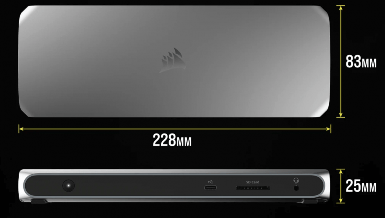 原装海盗船 Corsair TBT100 Thunderbolt3基座雷电3扩展坞USB3.2 双4k供电85W