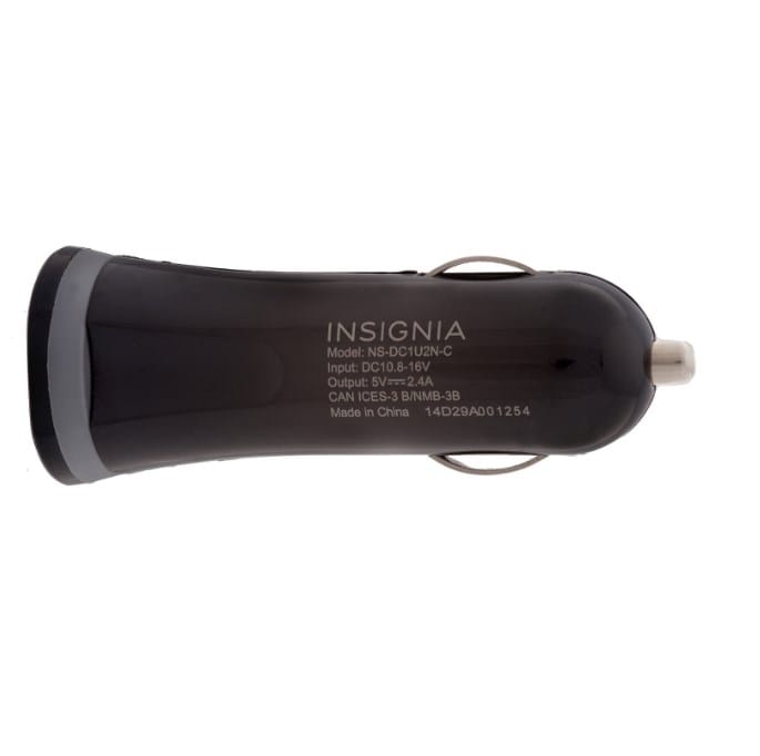 原装美国进口INSIGNIA 5V 2.4A快速车载充电器 安卓苹果手机车充 ns-dc1u2n-a