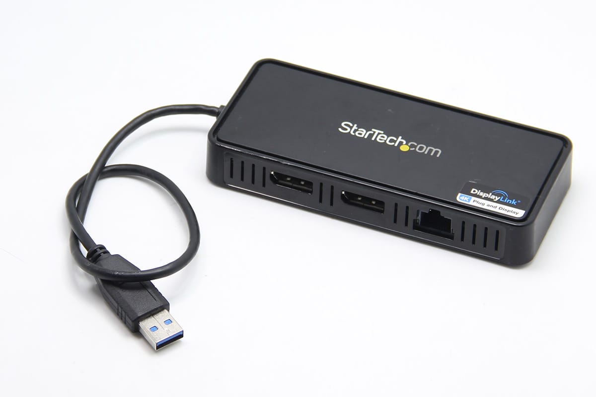 原装美国进口USB3.0通用扩展坞外接双4K显示器千兆网卡兼容Mac Win USB to Dual DisplayPort Mini Dock with GbE LAN - Dual 4K 60 Hz