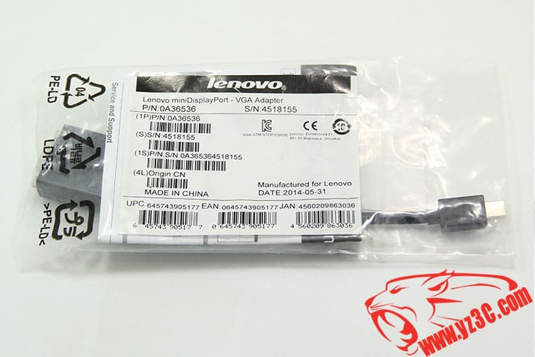 原装联想ThinkPad通用主动式迷你DP转VGA视频转接线接投影高清线