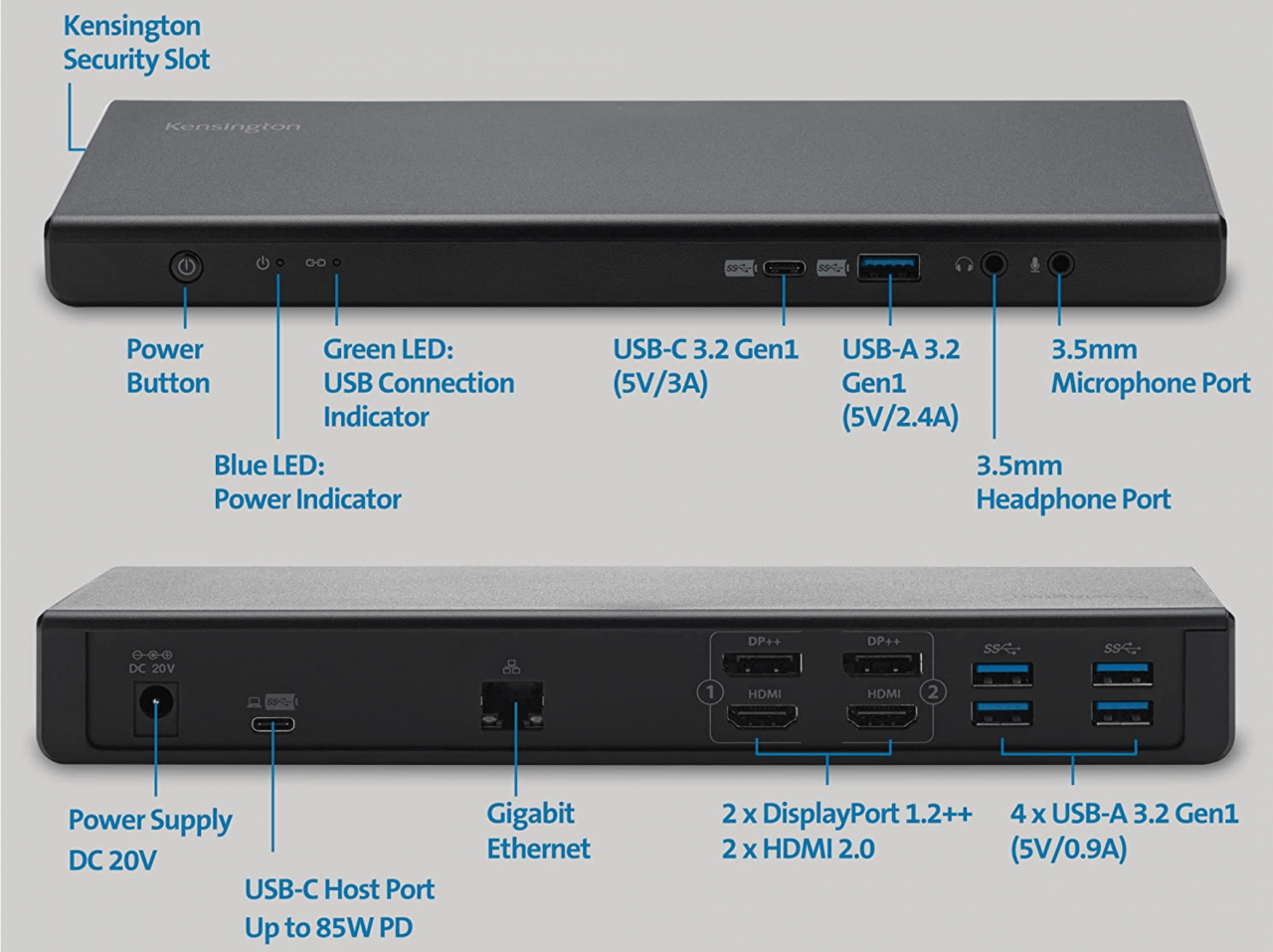原装肯新通SD4750P USB-C Docking支持85瓦PD供电双4k 60hz通用型