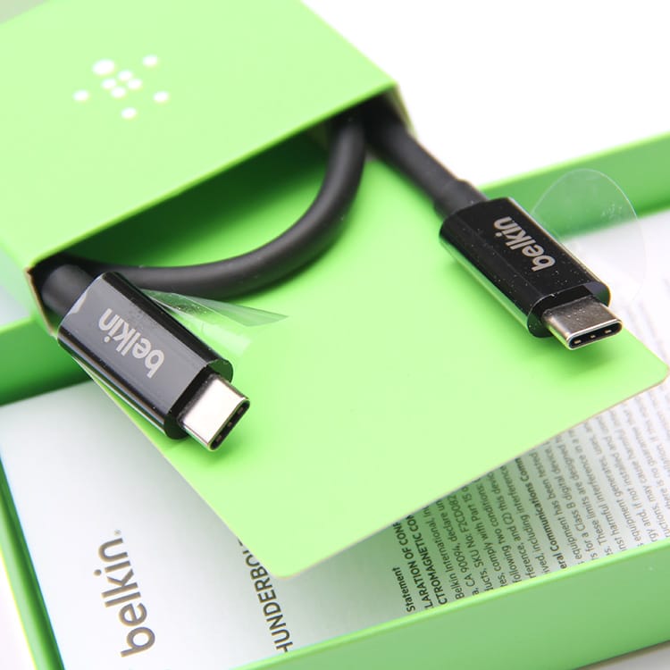 原装贝尔金belkin 雷电3数据线 60瓦供电40g传输线Thunderbolt 3 Cable
