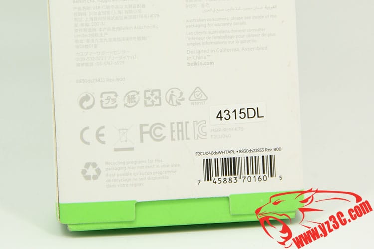 原装贝尔金USB-C千兆以太网转换器F2CU040笔记本外接网线