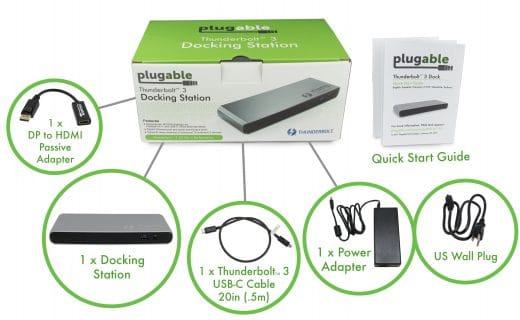 原装Plugable tbt3-ud1-83 雷电3扩展坞苹果戴尔联想thunderbolt3 dock