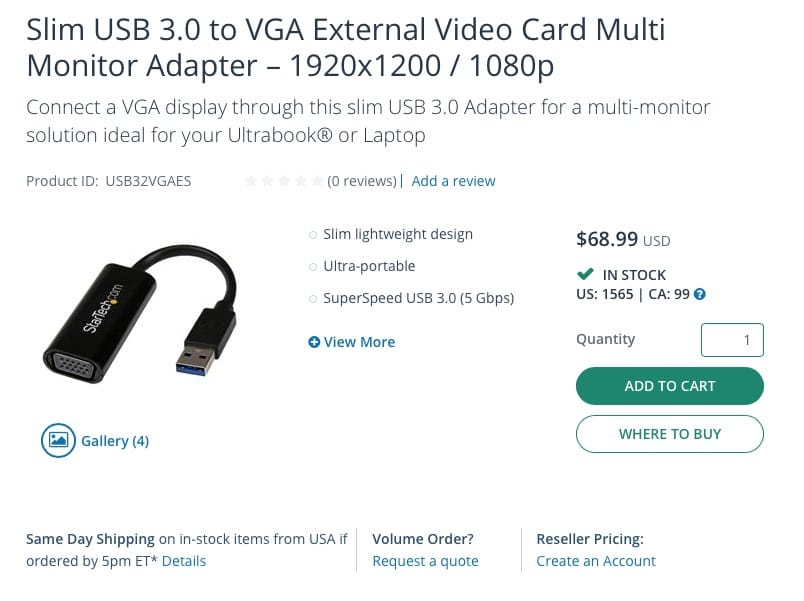原装USB32VGAES USB32HDES USB转HDMI VGA 1920x1200 / 1080p 外接多显示器炒股看盘多屏办公