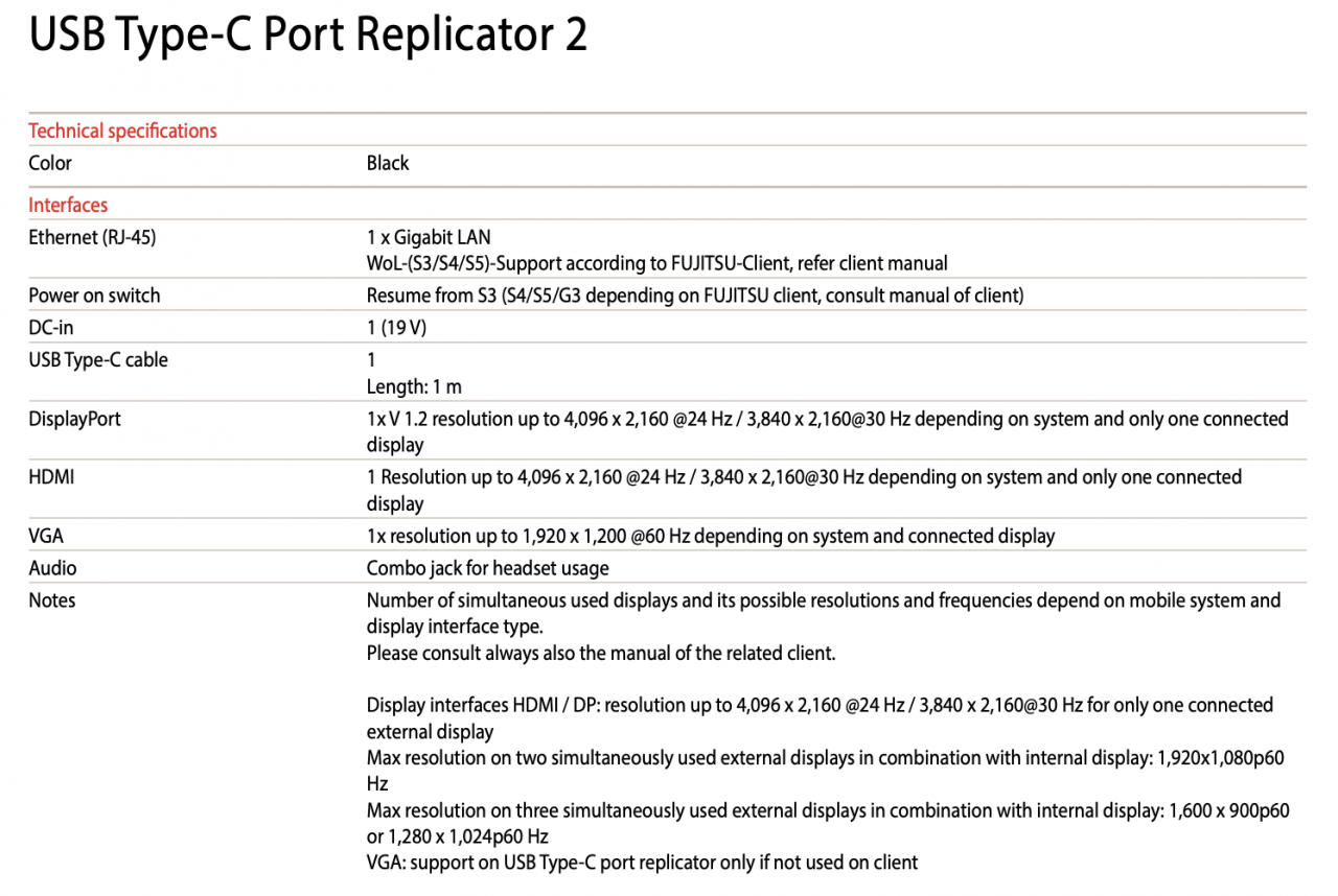 富士通USB type-C扩展坞FPCPR362 fujitsu dock外接网线USB显示器 P/N：CP641600  FMV-AC343