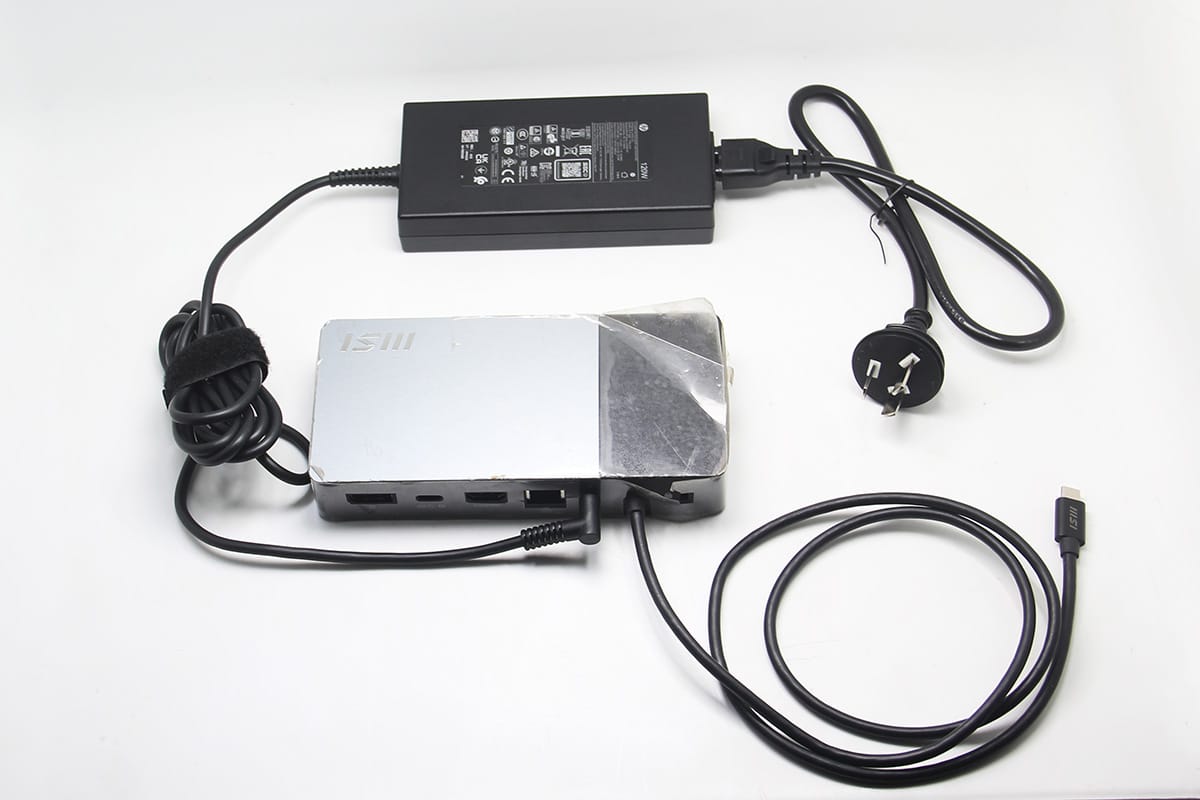 微星 MSI  MS-1P15 USB-C 扩展坞 Gen 2 DP1.4 USB3.2 gen2 100瓦PD供电