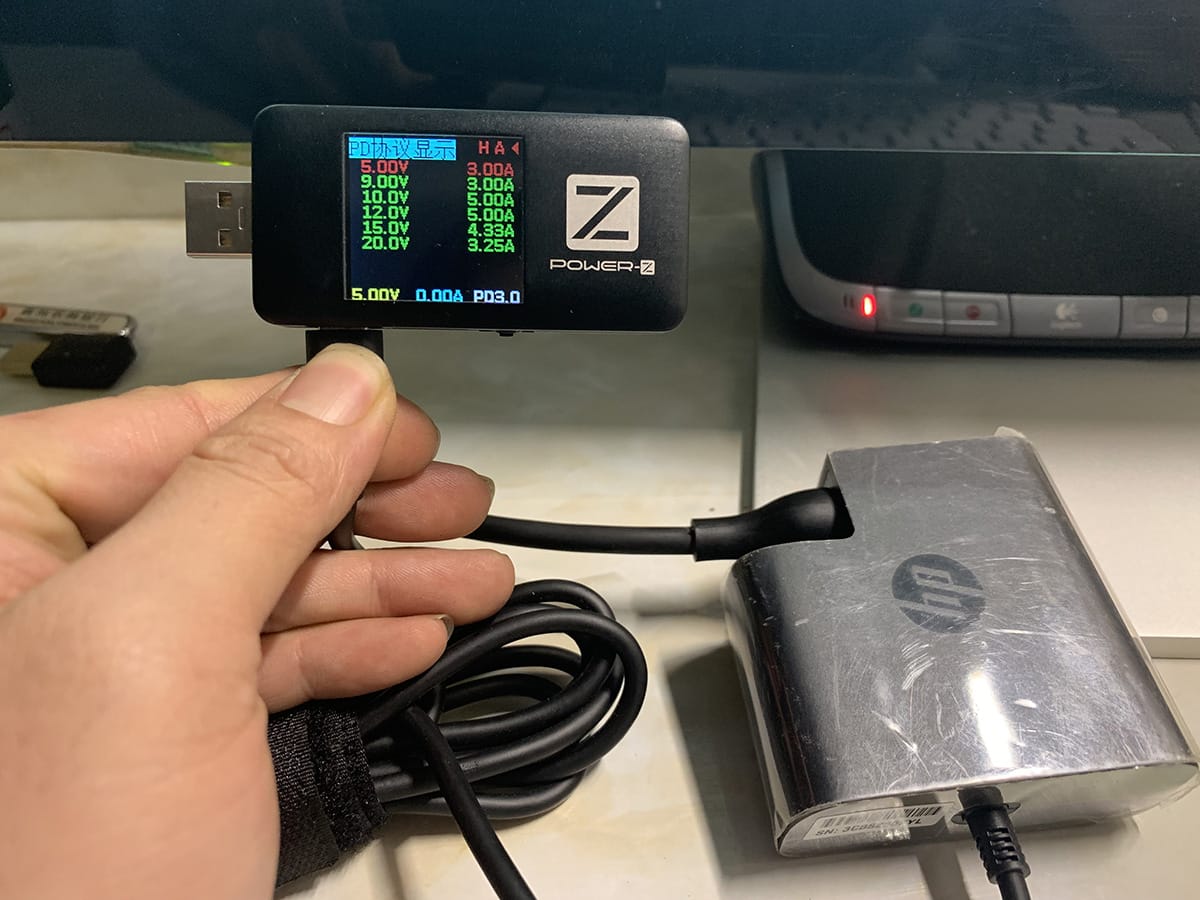 惠普多电压65瓦USB-C旅行TYPE-C电源充电适配器PD3.0 5V 3A/9V 3A/10V 5A/12V 5A/15V 4.33A/20V 3.25A