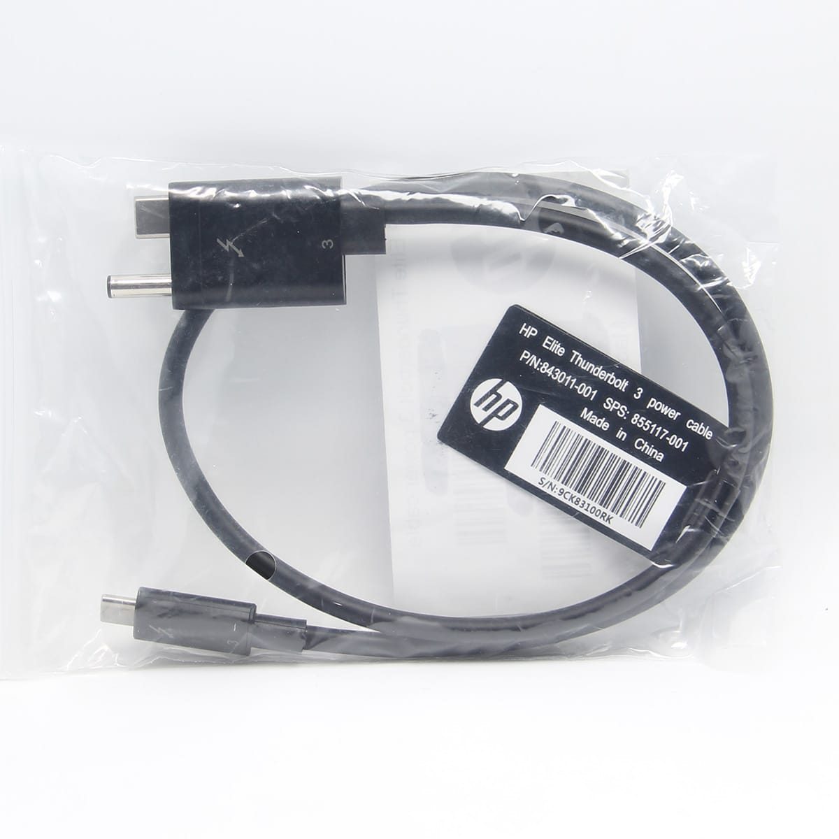 惠普Thunderbolt3 power cable 霹雳3 雷电3 HP HSTNN-CX01 扩展坞专用 ZBook Elite 连接线 电源线 数据线 DC供电40Gbps