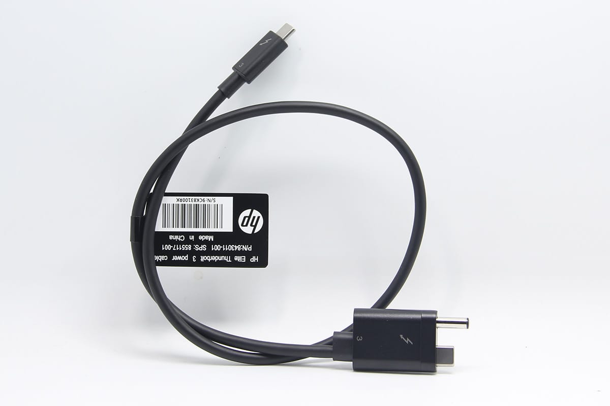 惠普Thunderbolt3 power cable 霹雳3 雷电3 HP HSTNN-CX01 扩展坞专用 ZBook Elite 连接线 电源线 数据线 DC供电40Gbps