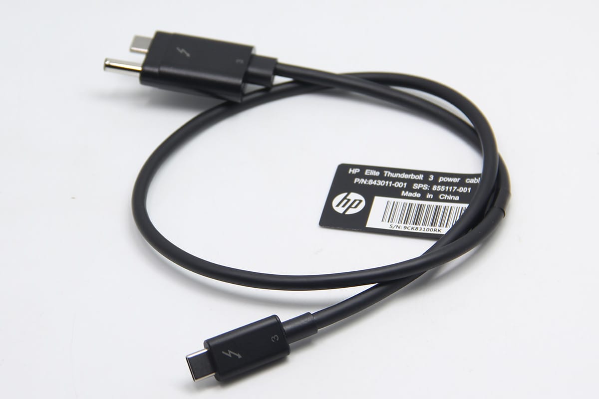 惠普Thunderbolt3 power cable 霹雳3 雷电3 HP HSTNN-CX01 扩展坞专用 ZBook Elite 连接线 电源线 数据线 DC供电40Gbps
