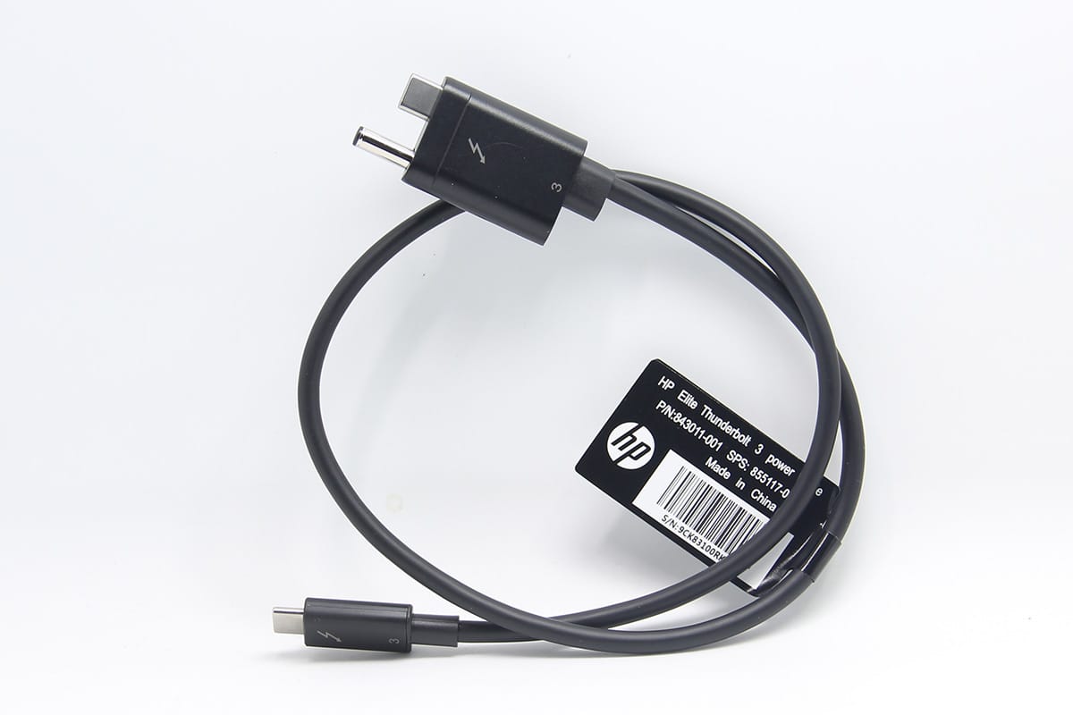 惠普Thunderbolt3 power cable 霹雳3 雷电3 HP HSTNN-CX01 扩展坞专用 ZBook Elite 连接线 电源线 数据线 DC供电40Gbps