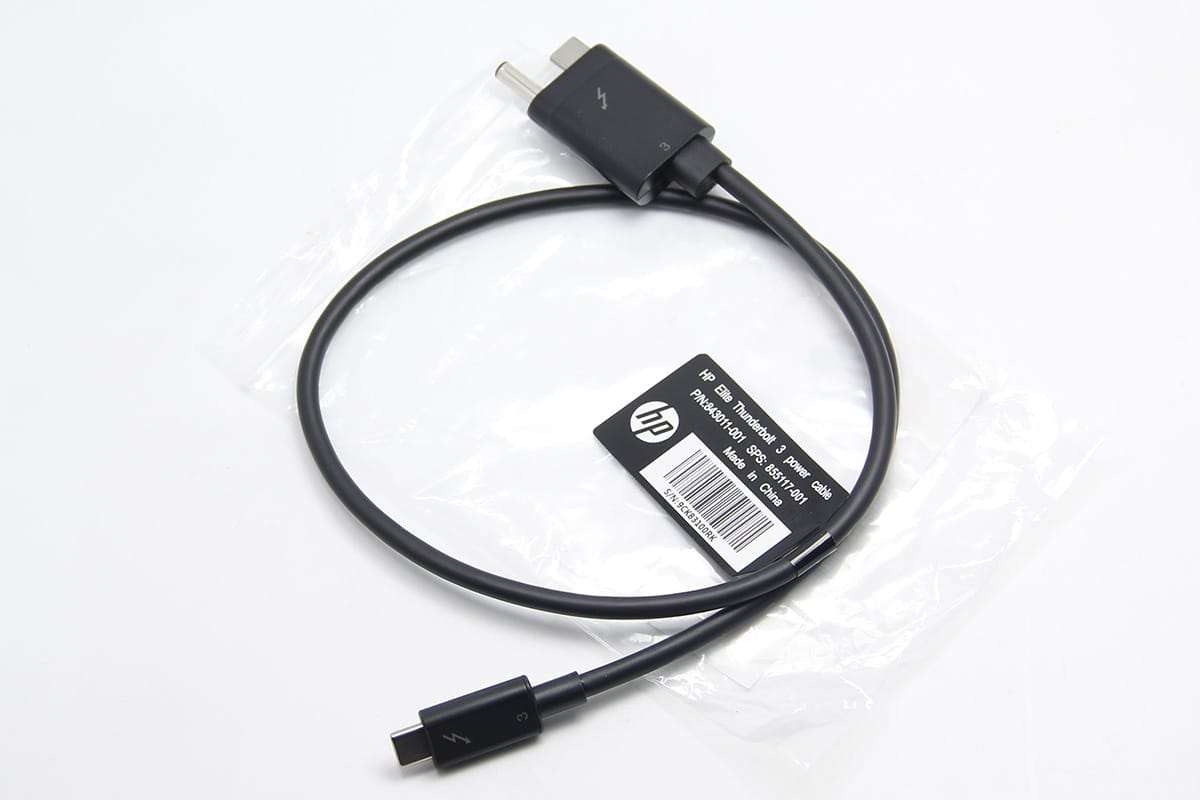 惠普Thunderbolt3 power cable 霹雳3 雷电3 HP HSTNN-CX01 扩展坞专用 ZBook Elite 连接线 电源线 数据线 DC供电40Gbps