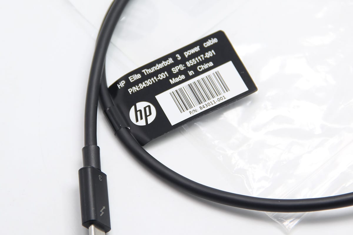 惠普Thunderbolt3 power cable 霹雳3 雷电3 HP HSTNN-CX01 扩展坞专用 ZBook Elite 连接线 电源线 数据线 DC供电40Gbps