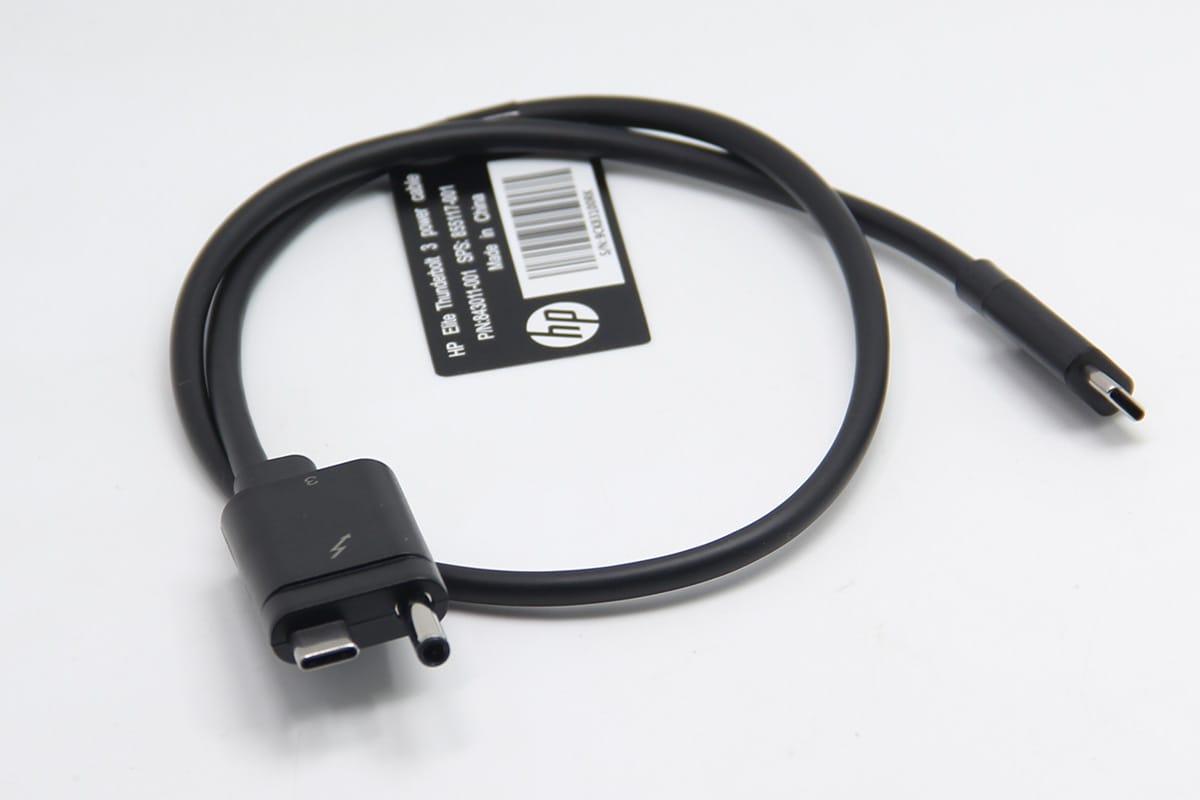 惠普Thunderbolt3 power cable 霹雳3 雷电3 HP HSTNN-CX01 扩展坞专用 ZBook Elite 连接线 电源线 数据线 DC供电40Gbps