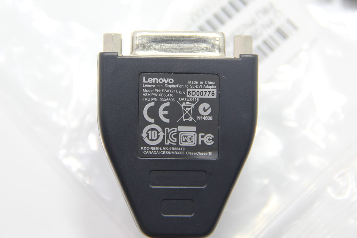 新到货原装全新联想迷你dp转dvi 雷电转dvi视频信号转接线03x6595
