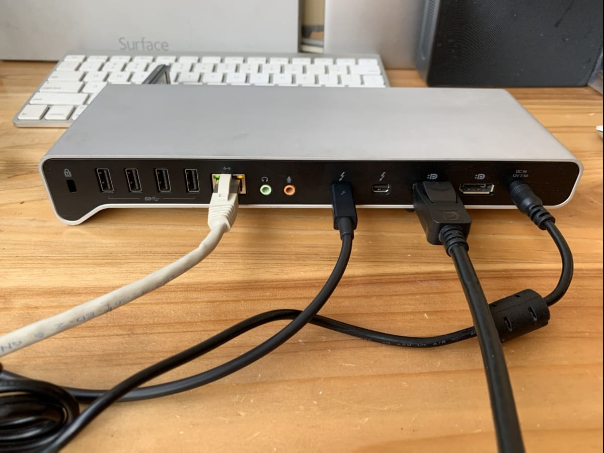 泰格斯 Dock210 雷电2扩展坞 7个USB3.0 双DP 千兆以太网 1个雷电2扩2个DP显示器