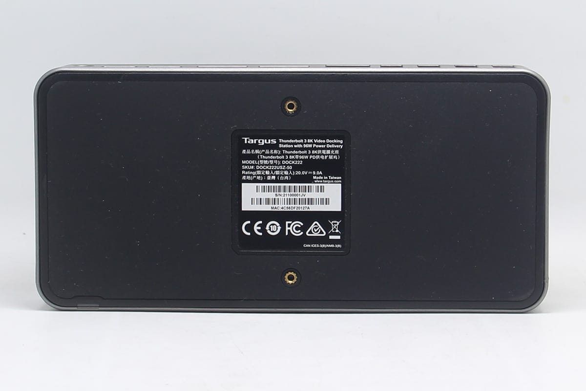 泰格斯 targus dock222兼容雷电3/4电脑8k扩展坞96瓦PD供电双4k Gen2 10G
