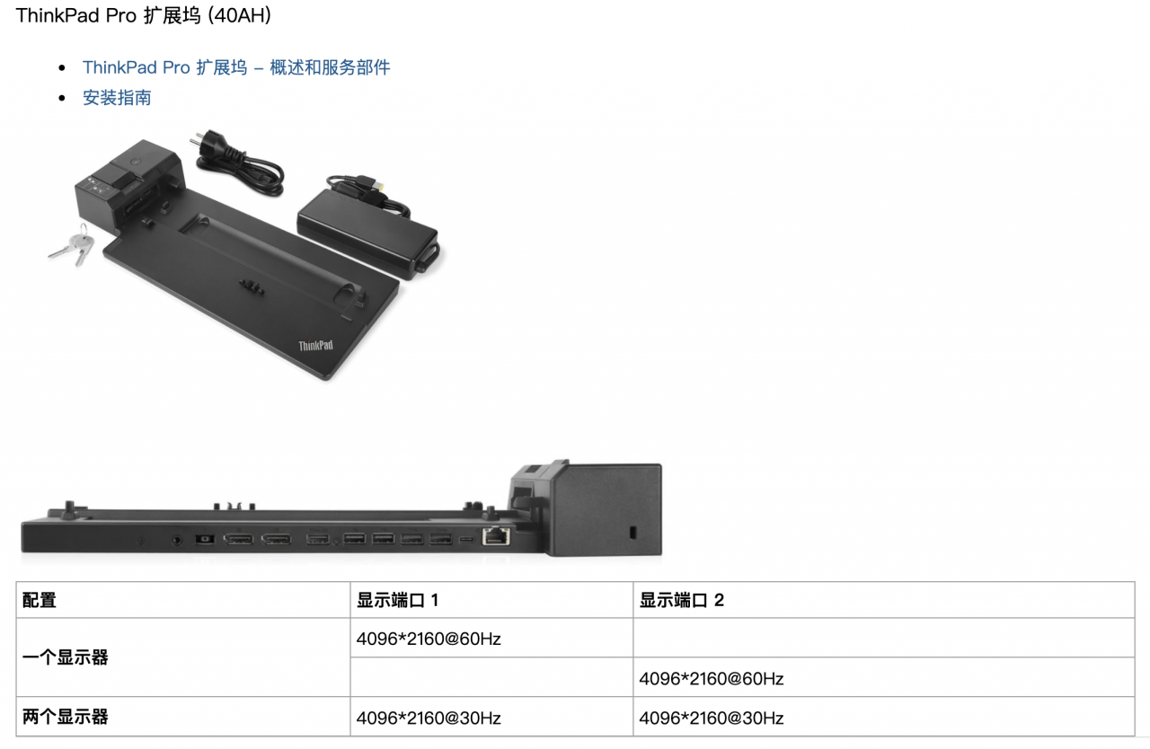 联想ThinkPad 40AJ 40AG 40AH扩展坞X系列 T系列 L系列 P系列底座