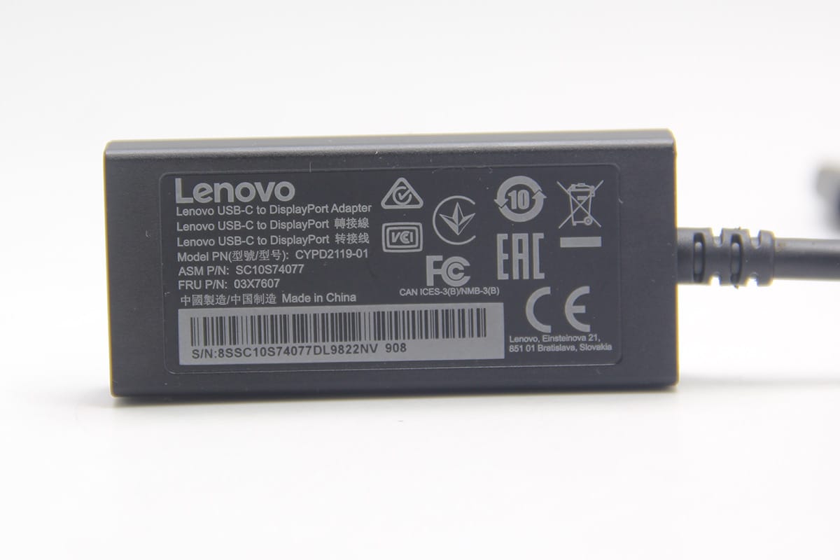 联想USB-C to DP雷电3全功能C转DP母口外接4k 60hz显示器手机iPad