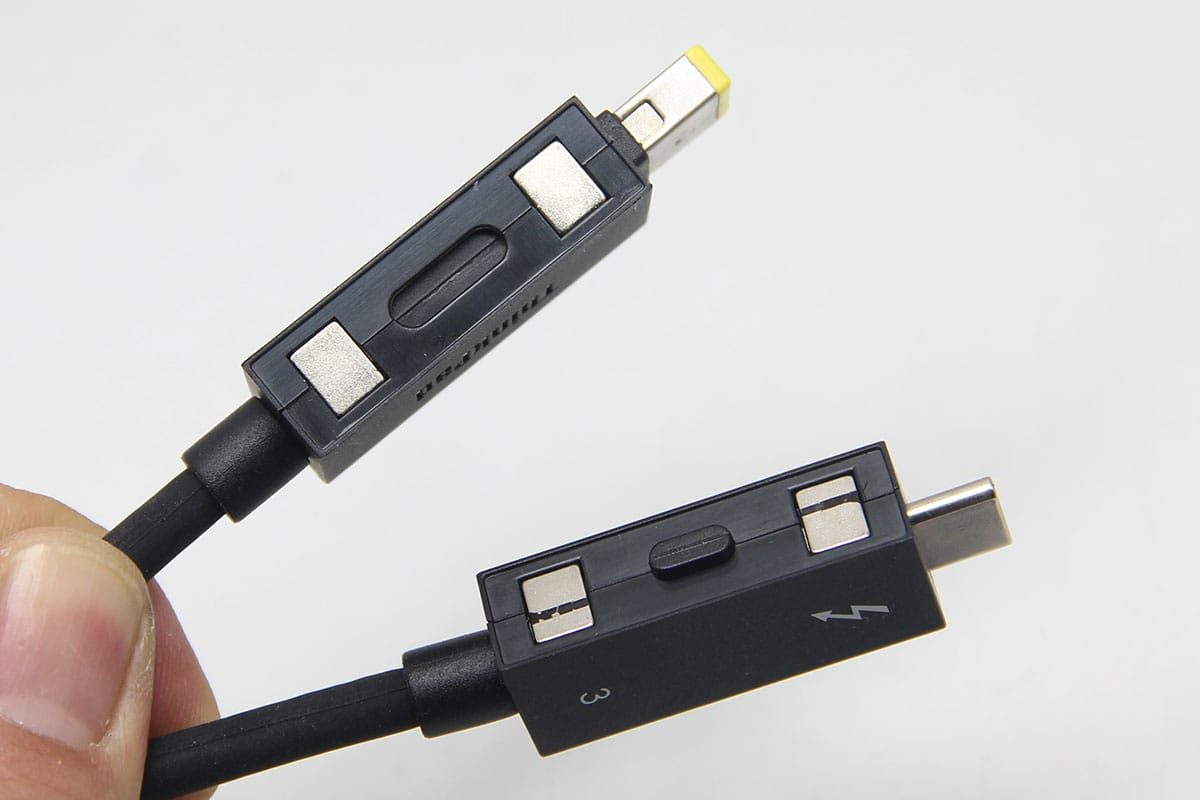  雷电3工作站扩展坞连接线 带直流电源分离电缆 40G 传输速率 Thinkpad Thunderbolt3 workstation dock split cable P/N：5C10V25713
