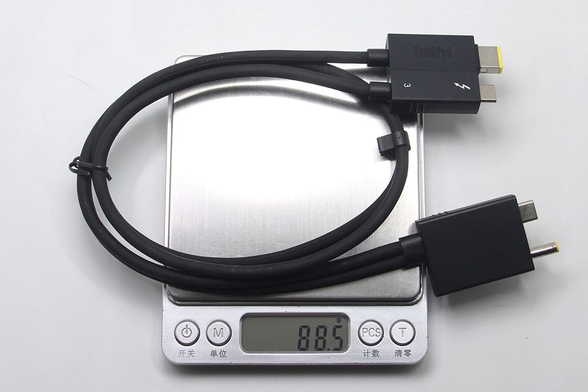  雷电3工作站扩展坞连接线 带直流电源分离电缆 40G 传输速率 Thinkpad Thunderbolt3 workstation dock split cable P/N：5C10V25713