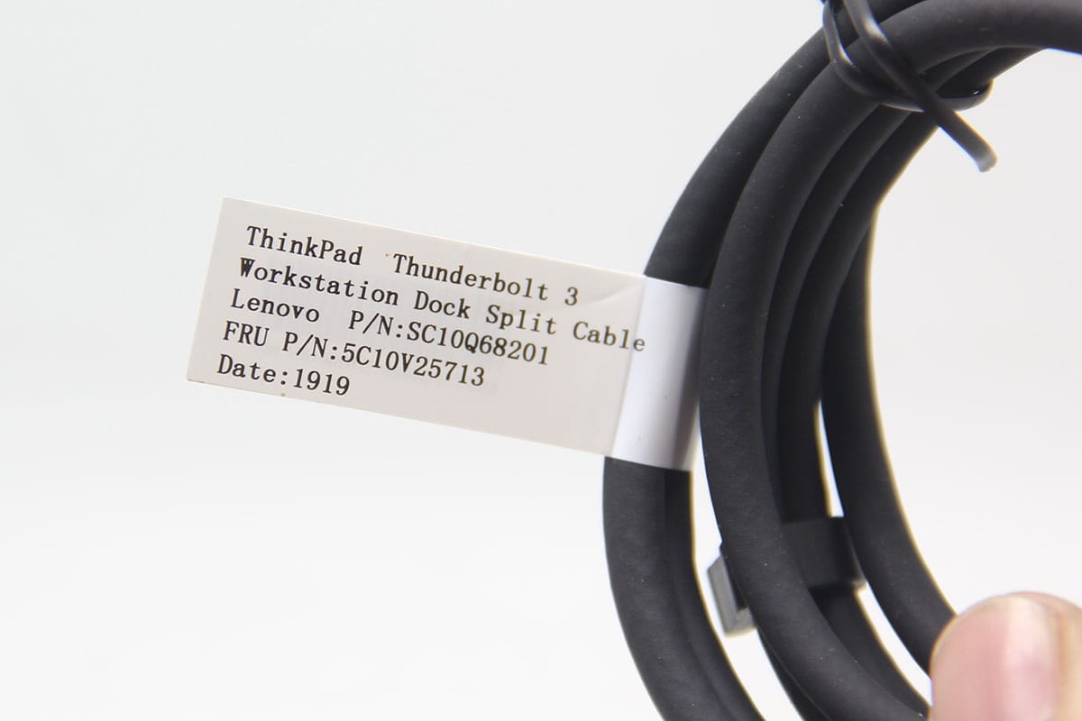  雷电3工作站扩展坞连接线 带直流电源分离电缆 40G 传输速率 Thinkpad Thunderbolt3 workstation dock split cable P/N：5C10V25713